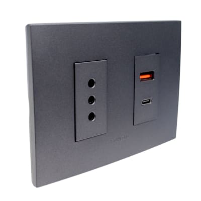 Toma Simple + Toma USB Type A y C Grafito 7950 Stanford1