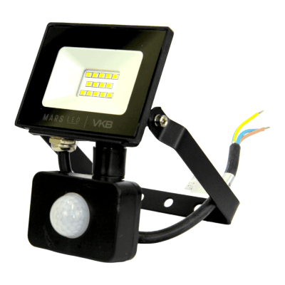 Proyector Led c/Sensor 10W 6500K Negro IP65 VKB
