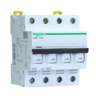 Interruptor Automático MCB 4P 25A Curva C 10kA Schneider