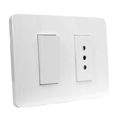 Interruptor 9/12 + Toma 10a/250v Orion Blanco Schneider