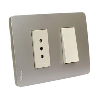 Interruptor 9/12+Toma 10A/250V Orion Horizon Gold Schneider1