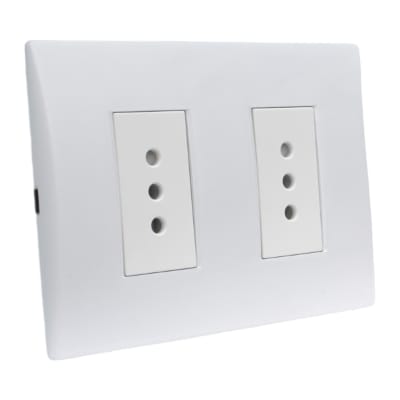 Toma Corriente Andes Doble 10A 250V White Armado Lexo