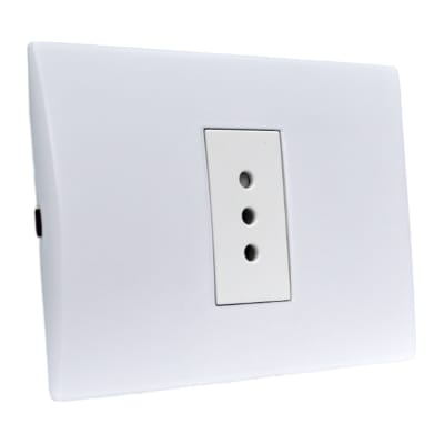 Toma Corriente Andes Simple 10A 250V White Armado Lexo