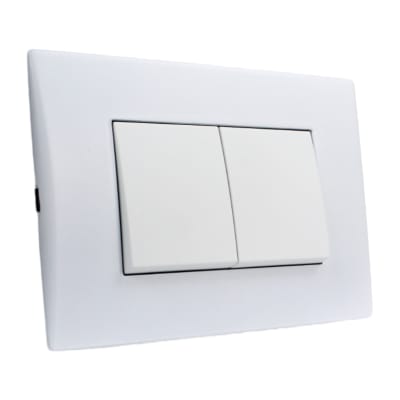 Interruptor Andes Doble 9/15 teclón 35,6mm White Armado Lexo1