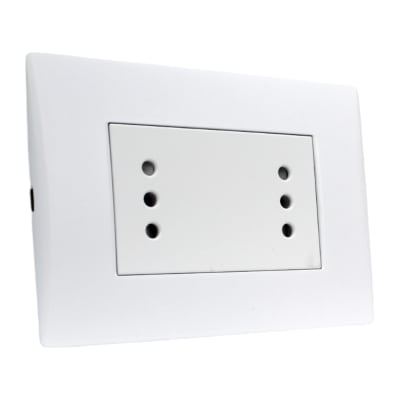 Toma Corriente Andes Duplex 10A 250V White Armado Lexo