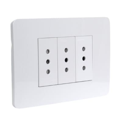 Tomacorriente Triple 10A/250V 2P+T Orion Blanco Schneider