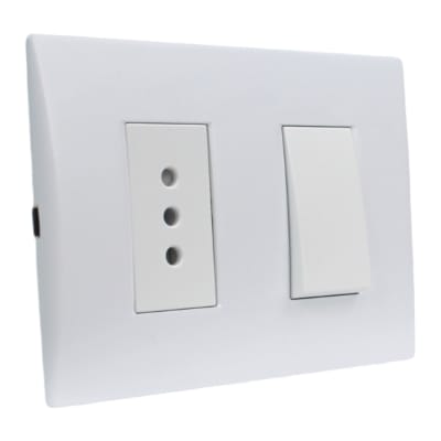 Interruptor Andes Simple 9/12 + Toma 10A 250V White Lexo