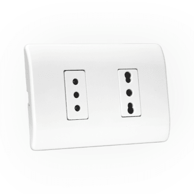 Tomacorriente Doble 10A + 10/16A 2P+T 250V Blanco GENESIS1