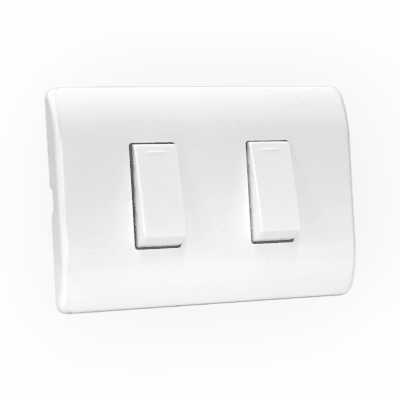 Interruptor doble 9/12 + 9/24 16A 250v Blanco GENESIS