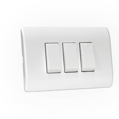 Interruptor Triple 9/32 16A 250V Blanco GENESIS