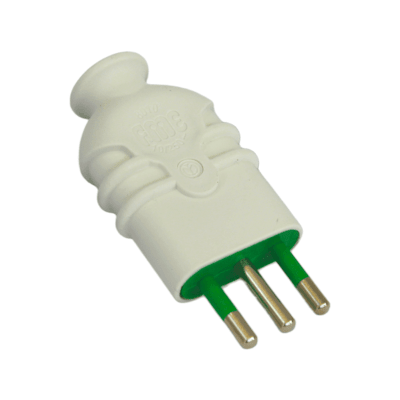 Enchufe Domiciliario Macho Volante 2p + T 10A Blanco FANTON