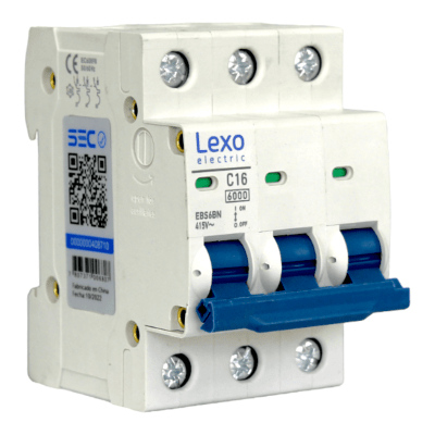 Automático 3x16A 6kA Curva C 240V/415V EBS6BN Lexo1