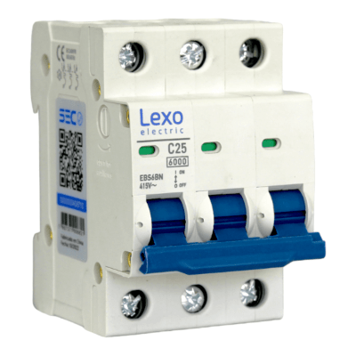 Automático 3x25A 6kA Curva C 240V/415V EBS6BN Lexo1