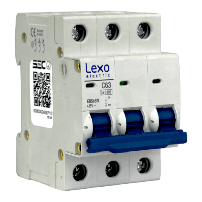 Automático 3x63A 6kA Curva C 240V/415V EBS6BN Lexo