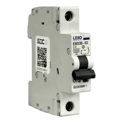 Automático 1x6A 10kA Curva C 230/400V EBS3B-63 Lexo