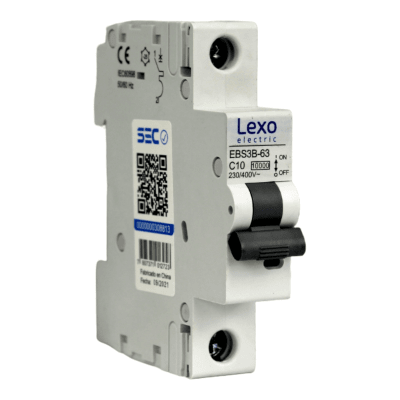 Interruptor Automático MCB 1P 10A Curva C 10kA Lexo