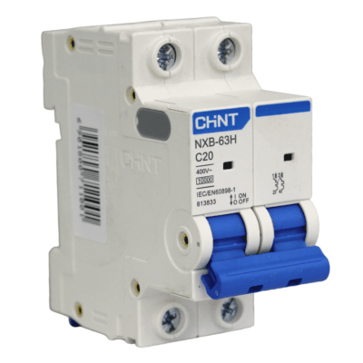 Interruptor Automatico Bipolar 2x20A 10kA C NXB-63H CHINT