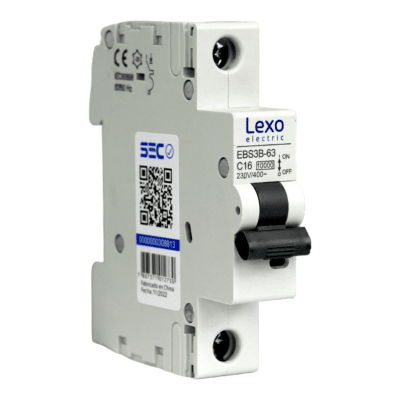 Automático 1x16A 10kA Curva C 230/400V EBS3B-63 Lexo1