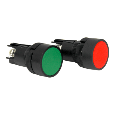 Botón Pulsador PVC 22mm 1nc 1no 3 Pines Pvc