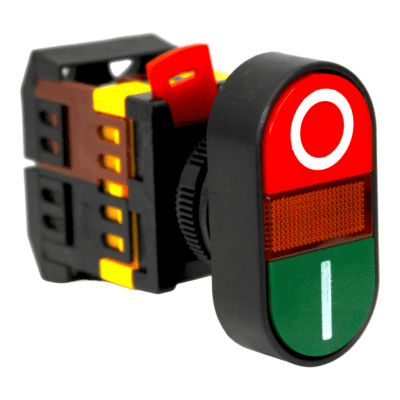 Botón Pulsador 22mm On-off Partir/parar 1nc 1no Pvc Con Luz1