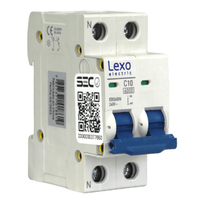 Automático 1P+N 10A 6kA Curva C 240V/415V EBS6BN Lexo