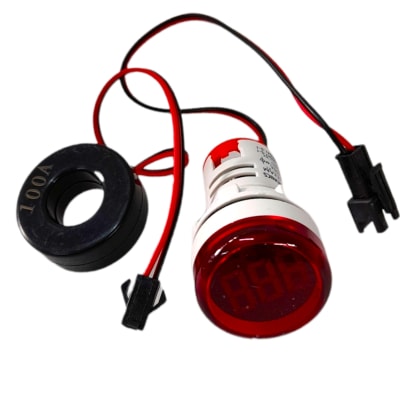 Amperimetro Piloto Led 22mm 0-100a 380v1