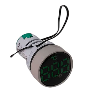 Piloto Termómetro Led Verde 22mm (-20° / 100°) 50-380VAC