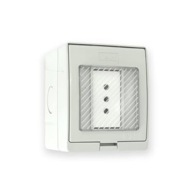 Hidrobox s/p toma corriente simple 10a sobrepuesto ip55