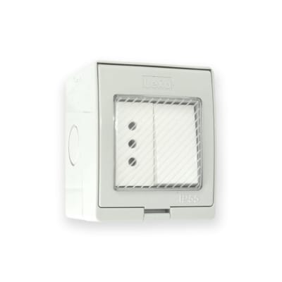 Interruptor 9/12 + Toma 10a S/p Hidrobox Exterior Ip55 250v