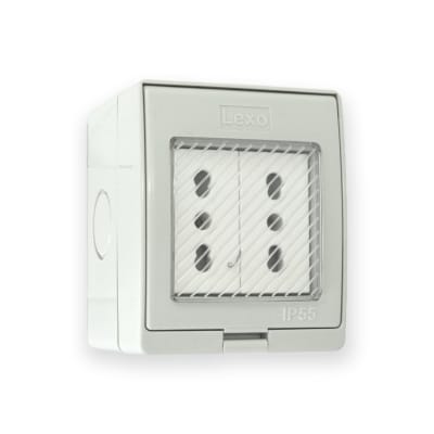 Hidrobox s/p enchufe doble 10/16a IP55