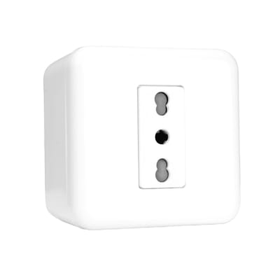 Casquete Blanco Tomacorriente Simple 10/16 A 250V Genesis