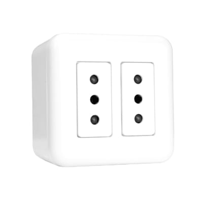 Casquete Blanco Tomacorriente Doble 10A 250V Genesis1