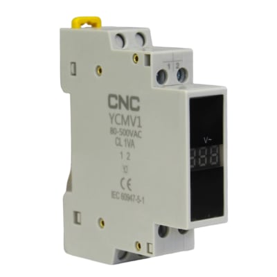 Voltimetro Riel DIN Monofasico 80-500VAC YCMV1 CNC1