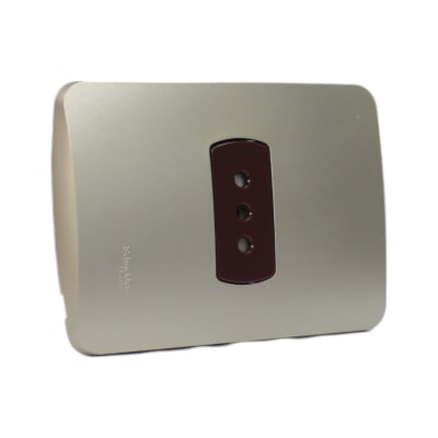 Tomacorriente Simple 10A/250V 2P+T Miluz Dorado Schneider