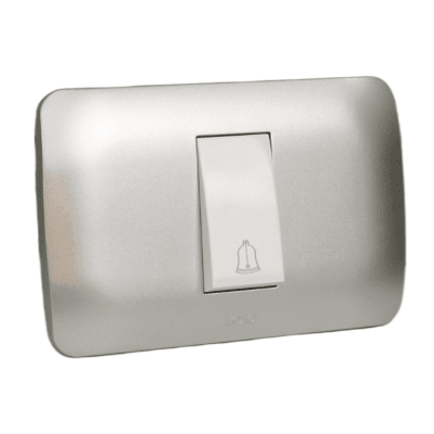 Interruptor Timbre 10A Blanco / Plata LEXO