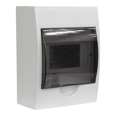 Tablero Sobrepuesto L/H Tapa transparente 6 puestos