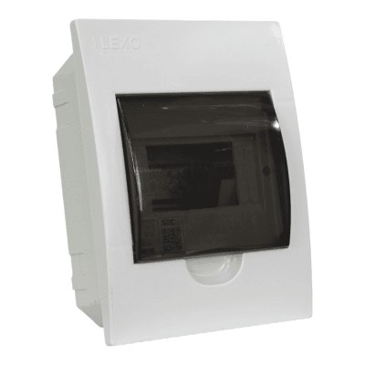 Tablero embutido L/H Tapa transparente 6 puestos