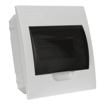 Tablero embutido L/H Tapa transparente 8 puestos