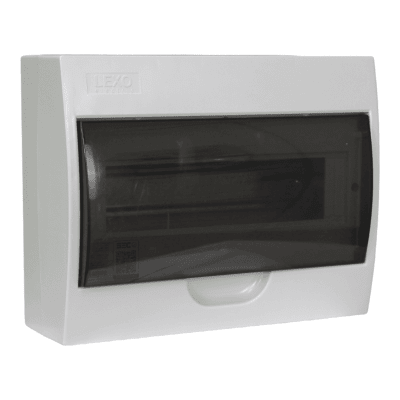 Tablero Sobrepuesto L/H Tapa transparente 12 puestos