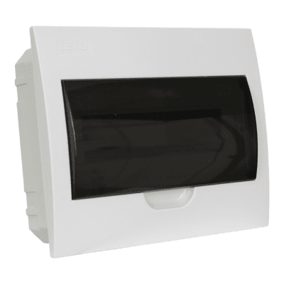 Tablero embutido L/H Tapa transparente 12 puestos