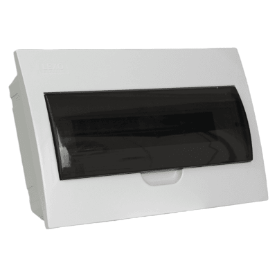 Tablero embutido L/H Tapa transparente 18 puestos