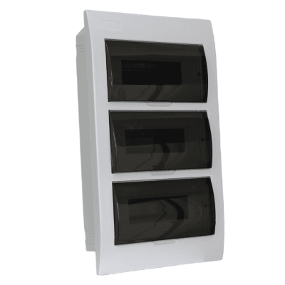 Tablero embutido L/H Tapa transparente 36 puestos