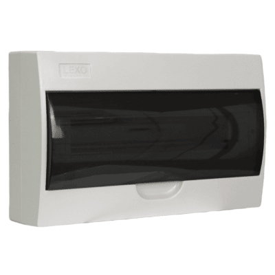 Tablero Sobrepuesto L/H Tapa transparente 18 puestos