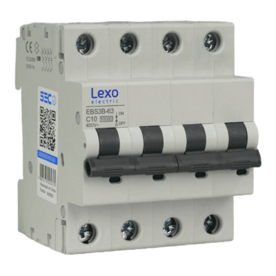 Automático 4x10A 10kA Curva C 400V EBS3B-63 Lexo