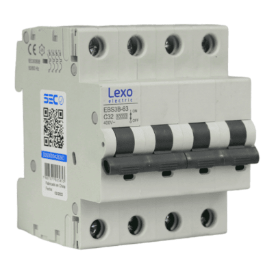 Automático 4x32A 10kA Curva C 400V EBS3B-63 Lexo1