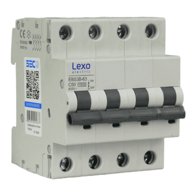 Automático 4x50A 10kA Curva C 400V EBS3B-63 Lexo