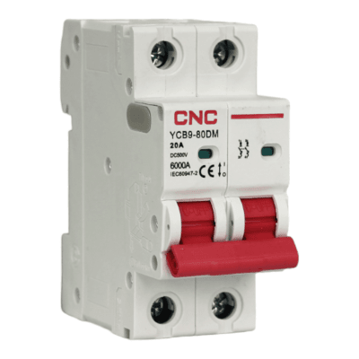 Interruptor Automático MCB (DC) 2P 20A Curva C 6kA Cnc1