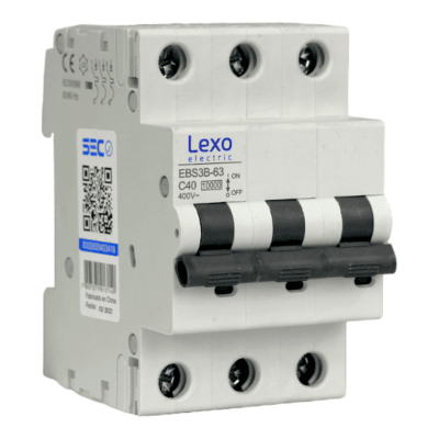 Automático 3x40A 10kA Curva C 400V EBS3B-63 Lexo1