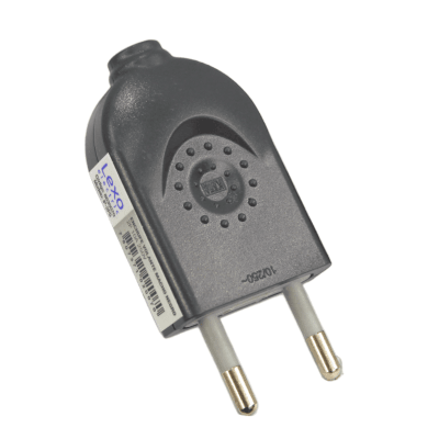 Enchufe Domiciliario Macho Volante 2P 10A Negro LEXO