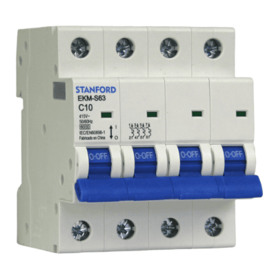 Automático 4x10A 6kA Curva C 240/415V EKM-S63 Stanford1